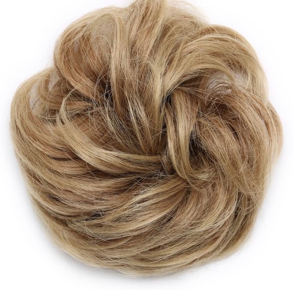 Synthetic messy bun scrunchie- dirty blonde